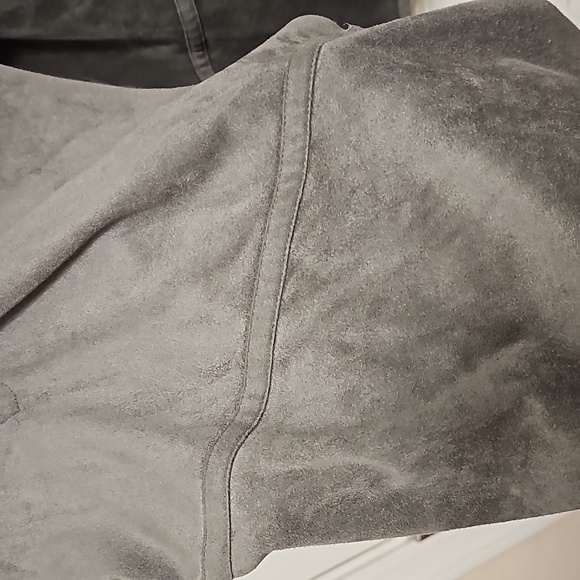 Soft Surroundings Faux Suede Microfiber Wrap Style Jacket Coat XL Gray - Picture 5 of 9